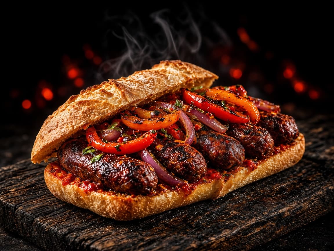 מרגז. נקניקיית מרגז חריפה מהגריל.